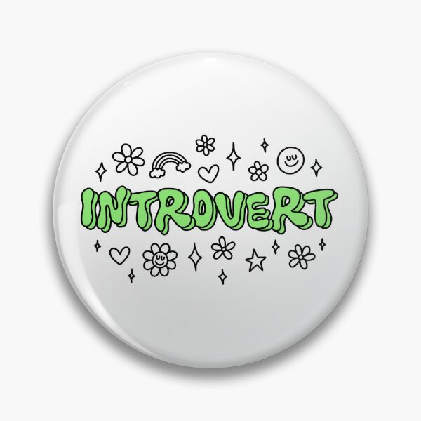 Item preview, Introvert Aesthetic Sticker - Cute Bubble Lettering with Sparkles, Hearts & Sunshine designed and sold by Doctor Michaela.