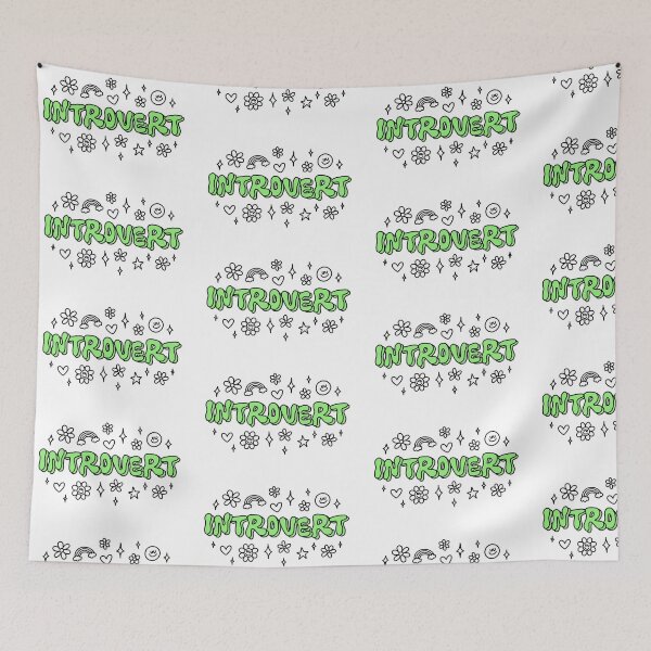 Item preview, Introvert Aesthetic Sticker - Cute Bubble Lettering with Sparkles, Hearts & Sunshine designed and sold by Doctor Michaela.