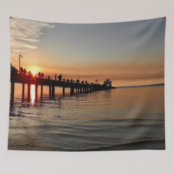 Item preview, People leaving Kingfisher Bay resort jetty sunset designed and sold by Mark Grimsley.