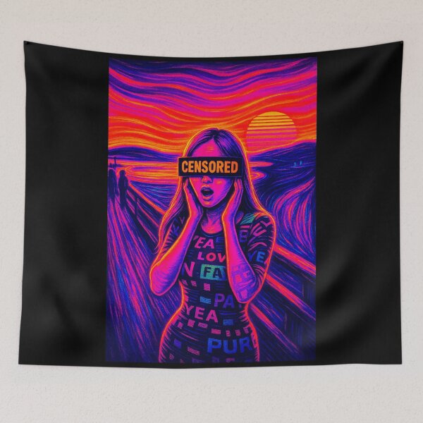 Item preview, The Censored Neon Scream designed and sold by Qopta.