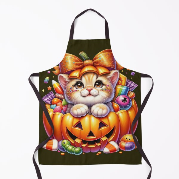 Item preview, Cute Halloween Cat in Pumpkin – Kawaii Spooky Black Cat Illustration designed and sold by Lulunza.