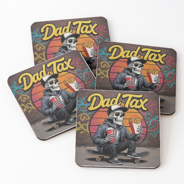 Item preview, Dad Tax: Cool Skeleton Skater with Fries and Drink designed and sold by lojadpop.