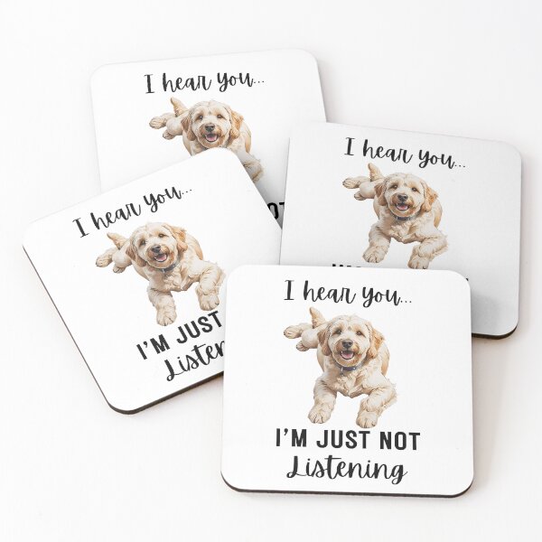 Item preview, Funny Cream Labradoodle "I Hear You... I'm Just Not Listening" Dog Lover Design designed and sold by Fredster1966.