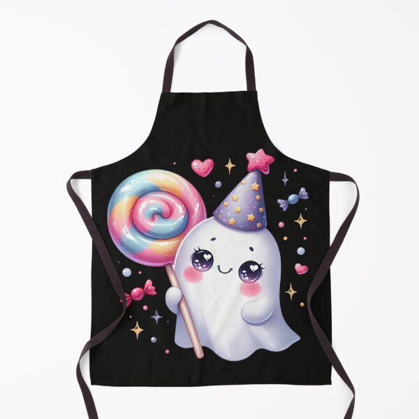 Item preview, Cute Halloween Ghost with Candy – Kawaii Spooky Spirit Illustration designed and sold by Lulunza.