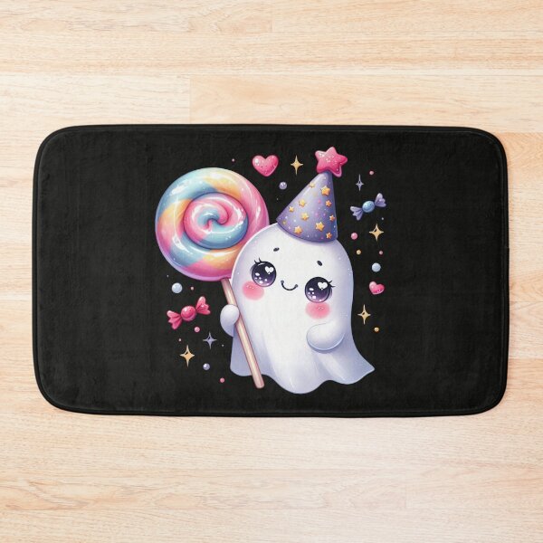 Item preview, Cute Halloween Ghost with Candy – Kawaii Spooky Spirit Illustration designed and sold by Lulunza.