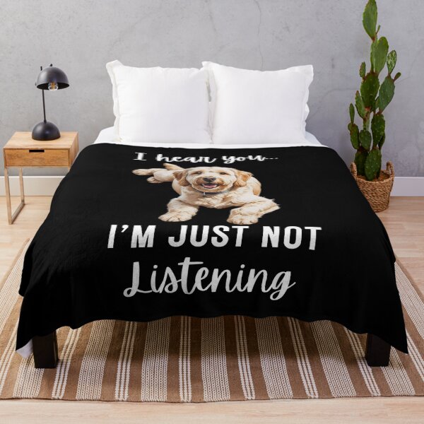 Item preview, Funny Cream Labradoodle "I Hear You... I'm Just Not Listening" Dog Lover Design designed and sold by Fredster1966.
