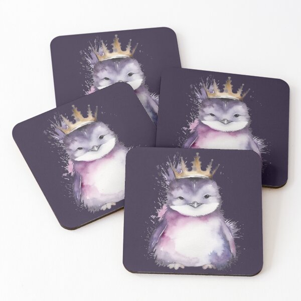 Item preview, Royal Purple Penguin – Cute Crowned Penguin Animal Art Design designed and sold by baggycatsworld.