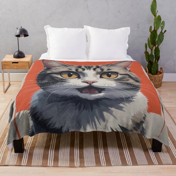 Item preview, Illustrated Surprised Tabby Cat Portrait designed and sold by Rue Design Company.