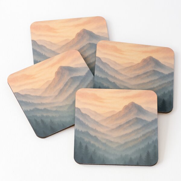Item preview, Misty Mountain Sunrise designed and sold by ShopHoneyHollow.