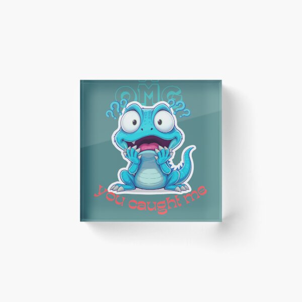 Item preview, OMG You Caught Me – Cute Blue Lizard Meme Graphic Design designed and sold by Trendofashion.