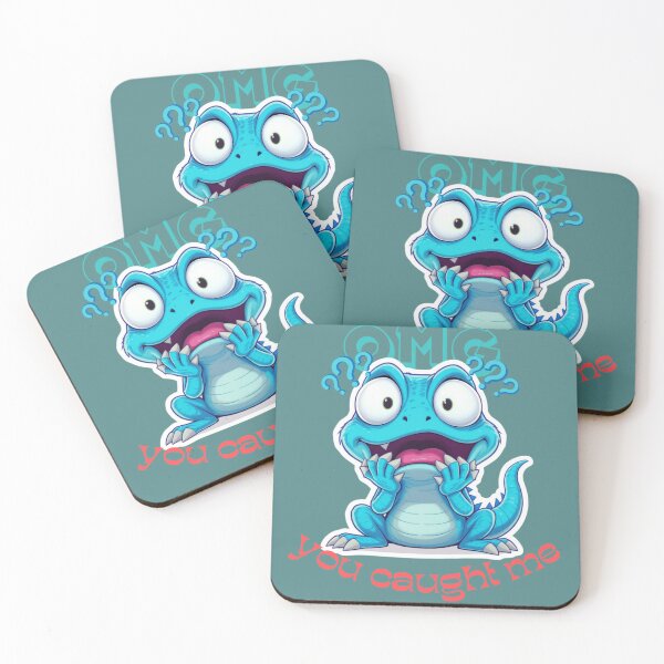 Item preview, OMG You Caught Me – Cute Blue Lizard Meme Graphic Design designed and sold by Trendofashion.