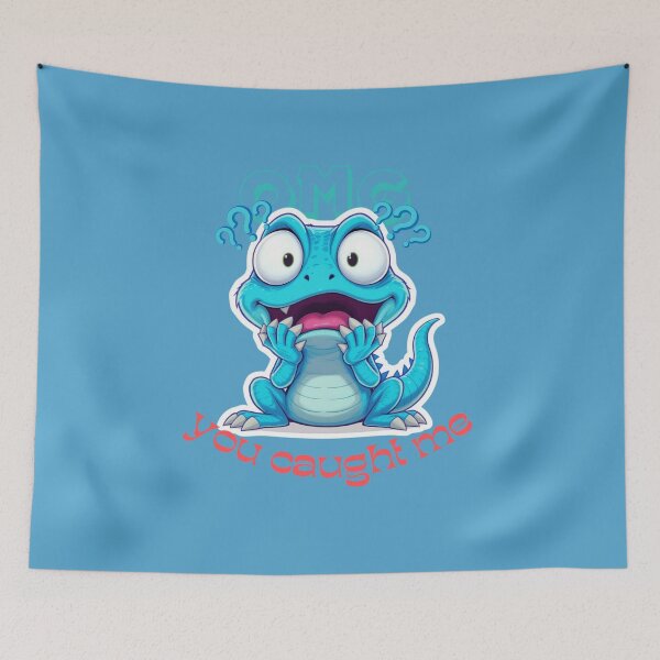 Item preview, OMG You Caught Me – Cute Blue Lizard Meme Graphic Design designed and sold by Trendofashion.