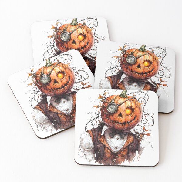 Item preview, Steampunk Pumpkin Gentleman – Halloween Vintage Clockwork Art designed and sold by ArtSeedCrafts.