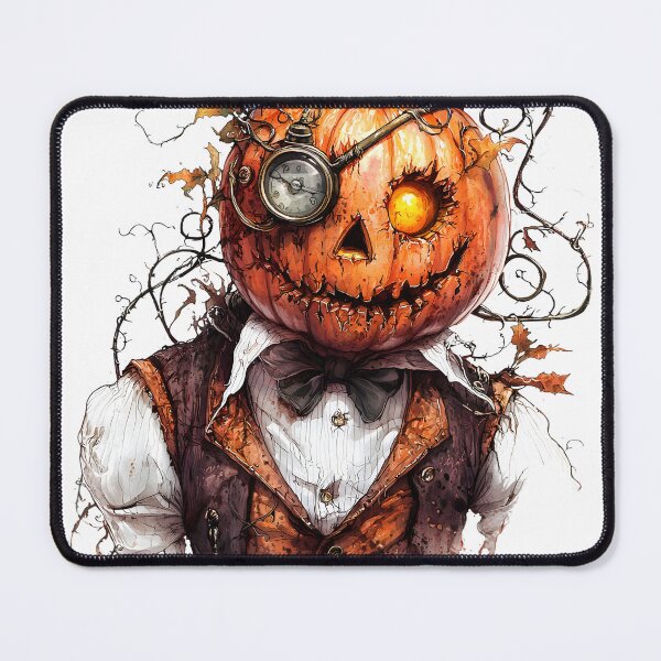Item preview, Steampunk Pumpkin Gentleman – Halloween Vintage Clockwork Art designed and sold by ArtSeedCrafts.