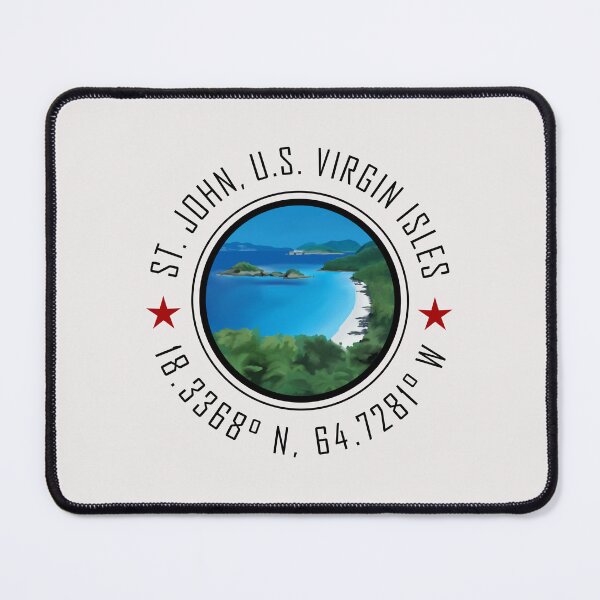 Item preview, St. John US Virgin Islands Travel Poster – Caribbean Beach & Tropical Paradise World Travel Art designed and sold by CustomTravelArt.