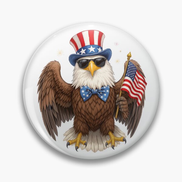 Item preview, eagly Funny Patriotic Bald Eagle Cartoon – USA designed and sold by Uglyandcute.