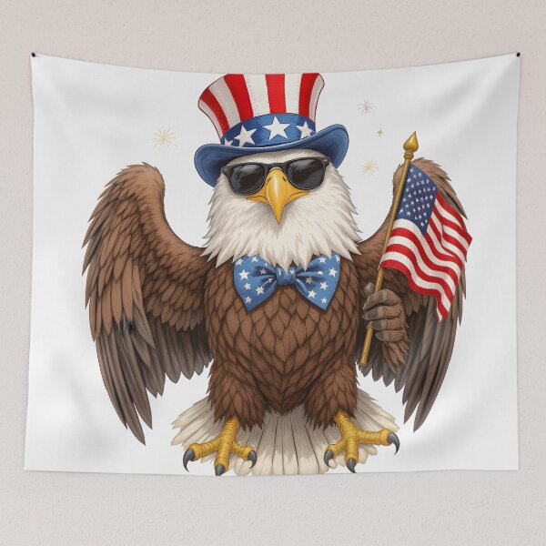 Item preview, eagly Funny Patriotic Bald Eagle Cartoon – USA designed and sold by Uglyandcute.