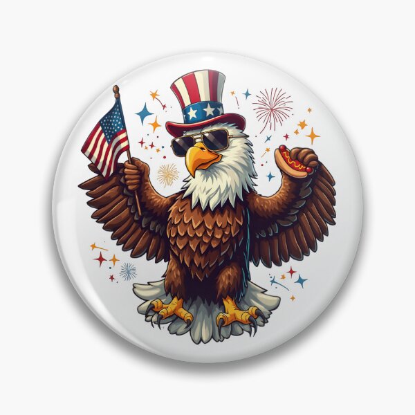 Item preview, eagly Funny Patriotic Bald Eagle Cartoon – USA designed and sold by Uglyandcute.