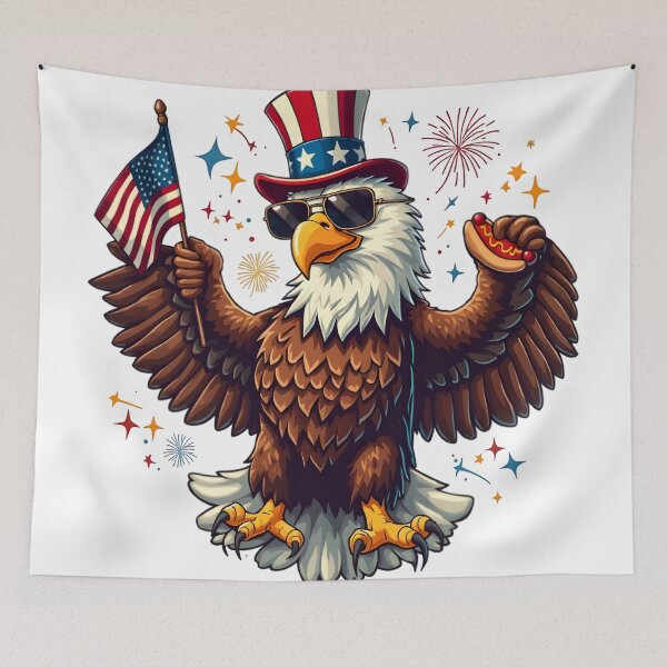 Item preview, eagly Funny Patriotic Bald Eagle Cartoon – USA designed and sold by Uglyandcute.
