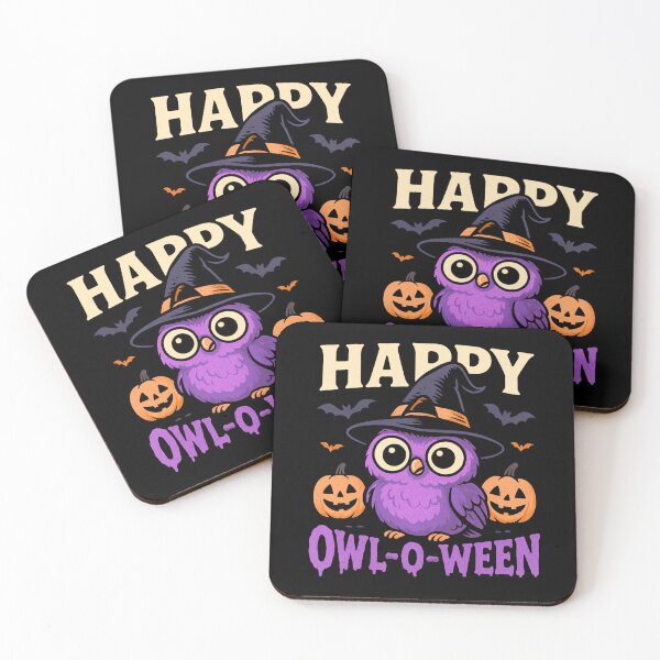 Item preview, Happy Owl-O-Ween Cute Halloween Owl Witch Hat designed and sold by JerdbordinShop.