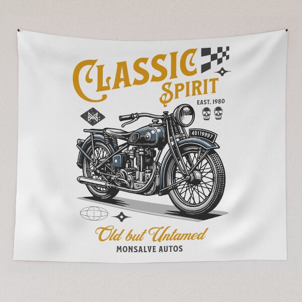 Item preview, Classic Spirit – Vintage Motorcycle Design designed and sold by monsalve-autos.