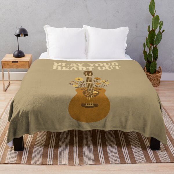 Item preview, Play Your Heart Out — Vintage Guitar with Wildflowers Retro Illustration designed and sold by HoopeStylee.