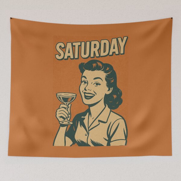 Item preview, Retro Art Celebrating Saturday Drinks designed and sold by Rue Market.