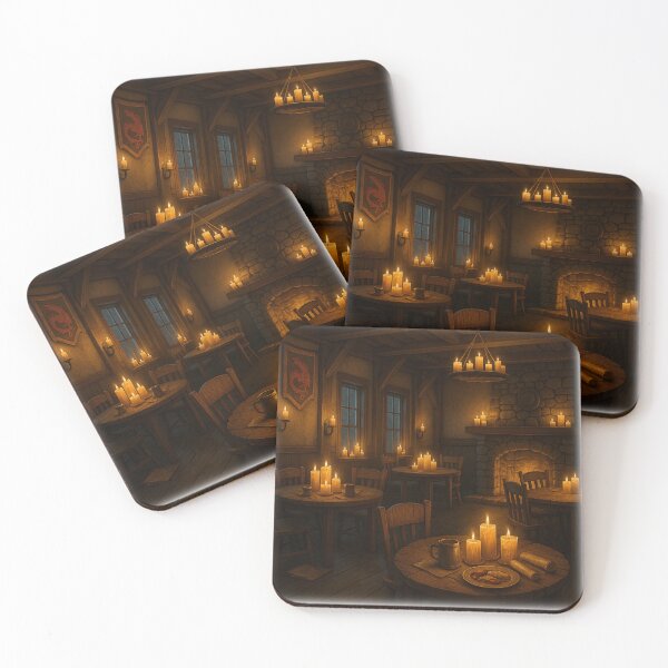 Item preview, “Emberkeep’s Quiet Hour – A Candlelit Medieval Tavern Scene” designed and sold by fairmaiden7.