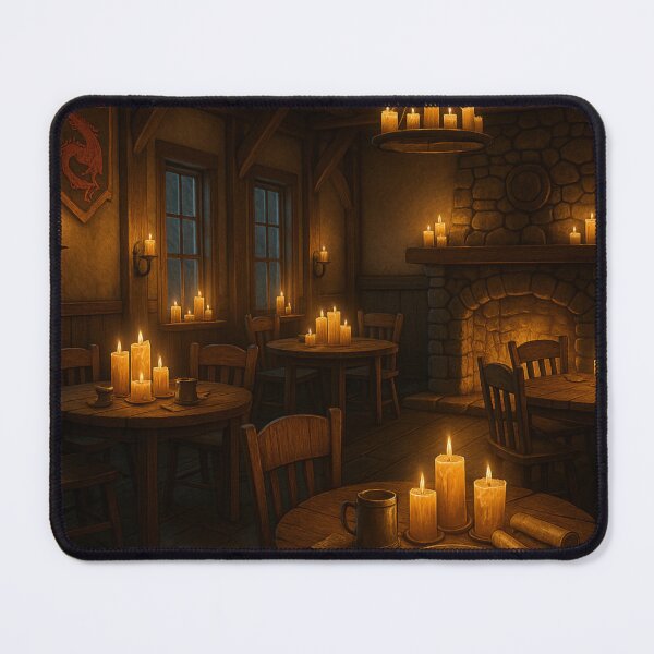 Item preview, “Emberkeep’s Quiet Hour – A Candlelit Medieval Tavern Scene” designed and sold by fairmaiden7.