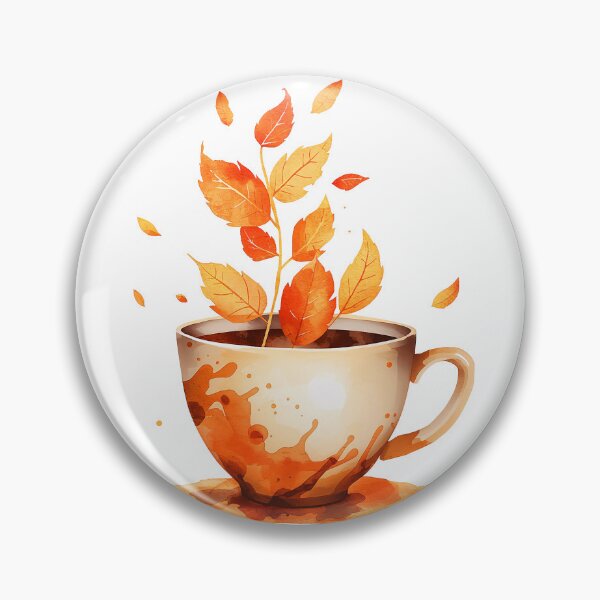 Item preview, Autumn Coffee Cup with Fall Leaves - Cozy Watercolor Art designed and sold by CreativeVisionsHub.