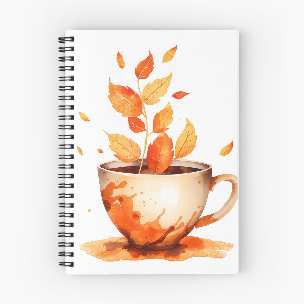 Item preview, Autumn Coffee Cup with Fall Leaves - Cozy Watercolor Art designed and sold by CreativeVisionsHub.