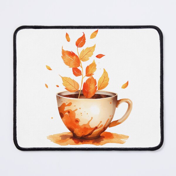 Item preview, Autumn Coffee Cup with Fall Leaves - Cozy Watercolor Art designed and sold by CreativeVisionsHub.