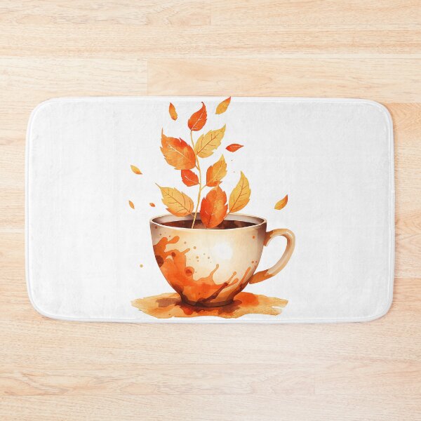 Item preview, Autumn Coffee Cup with Fall Leaves - Cozy Watercolor Art designed and sold by CreativeVisionsHub.