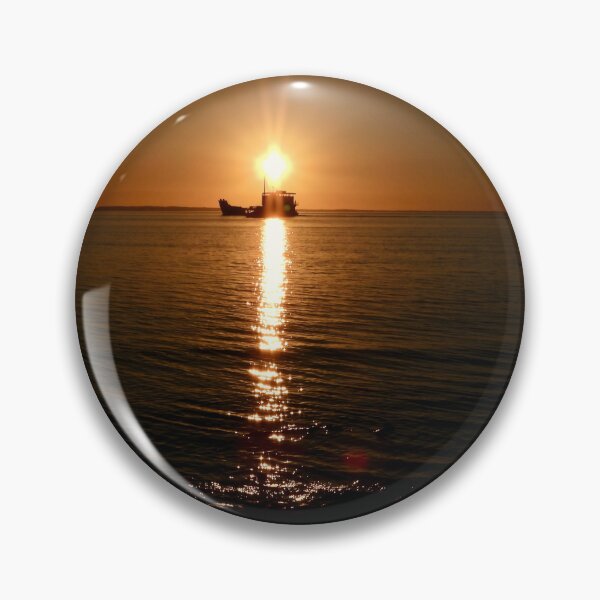 Item preview, barge at Kingfisher Bay resort smoky sunset designed and sold by Mark Grimsley.