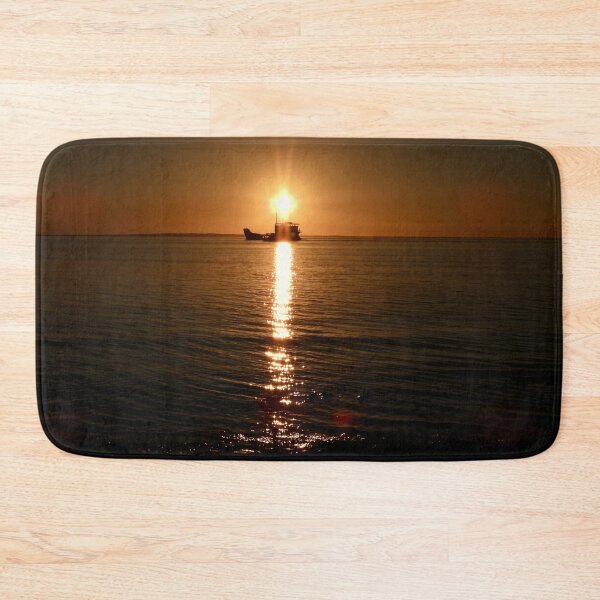 Item preview, barge at Kingfisher Bay resort smoky sunset designed and sold by Mark Grimsley.