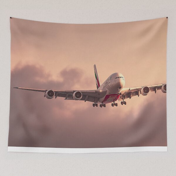 Item preview, Examining The Tail Fin Of The Emirates Airbus A380 designed and sold by Skyframe Aviation.