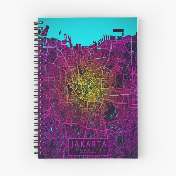 Item preview, Jakarta City Map of Indonesia - Neon designed and sold by deMAP.