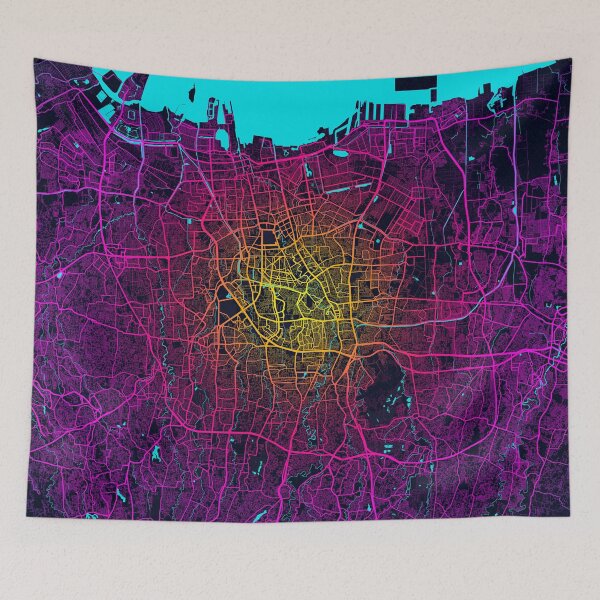 Item preview, Jakarta City Map of Indonesia - Neon designed and sold by deMAP.