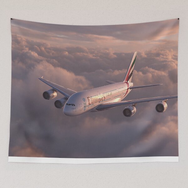 Artikelvorschau, Ausdruck der Logo-Typografie des Emirates A380-Flugzeugs entworfen und verkauft von Skyframe Aviation.