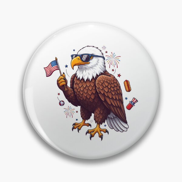 Item preview, eagly Funny Patriotic Bald Eagle Cartoon – USA designed and sold by Uglyandcute.