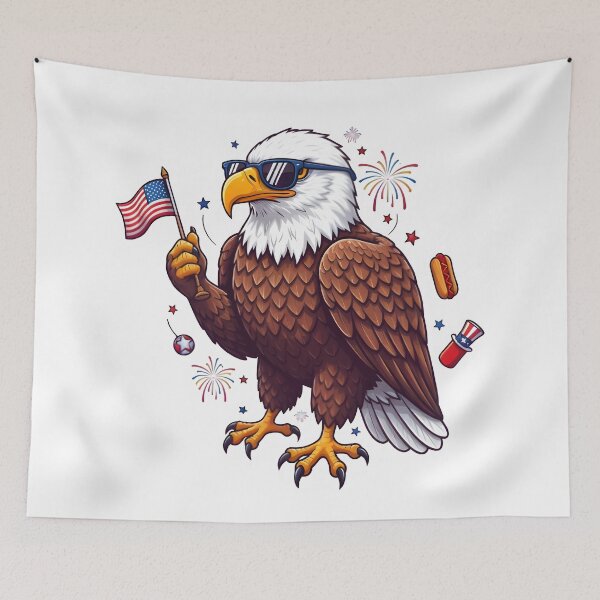 Item preview, eagly Funny Patriotic Bald Eagle Cartoon – USA designed and sold by Uglyandcute.
