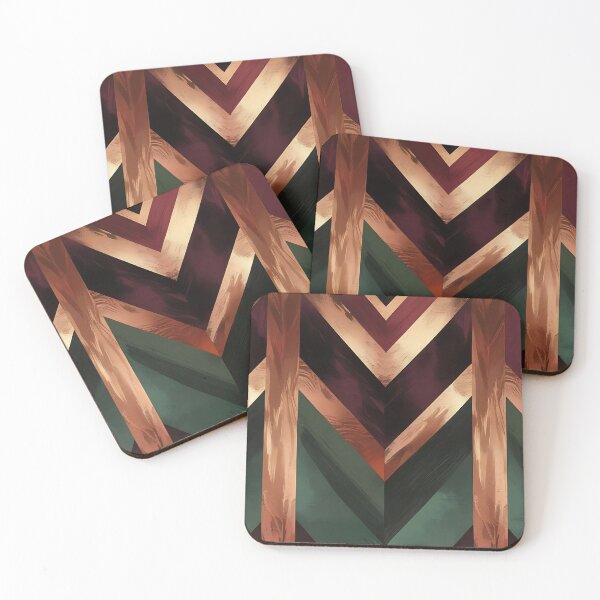 Artikelvorschau, Art Deco Chevron-Muster – Nahtloses Design in Kupfer, Burgunderrot und Grün entworfen und verkauft von Dino-Lune.
