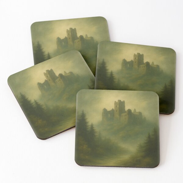 Item preview, The Forgotten Keep • Castle Ruins Beneath Mist on a Winter Hill designed and sold by fairmaiden7.