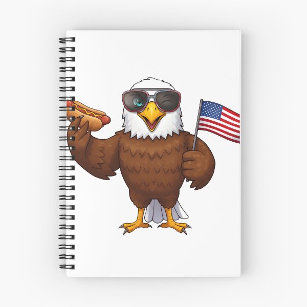 Item preview, eagly Funny Cartoon Eagle with hot dog and usa flag designed and sold by Uglyandcute.