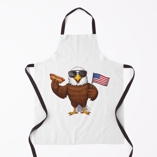 Item preview, eagly Funny Cartoon Eagle with hot dog and usa flag designed and sold by Uglyandcute.