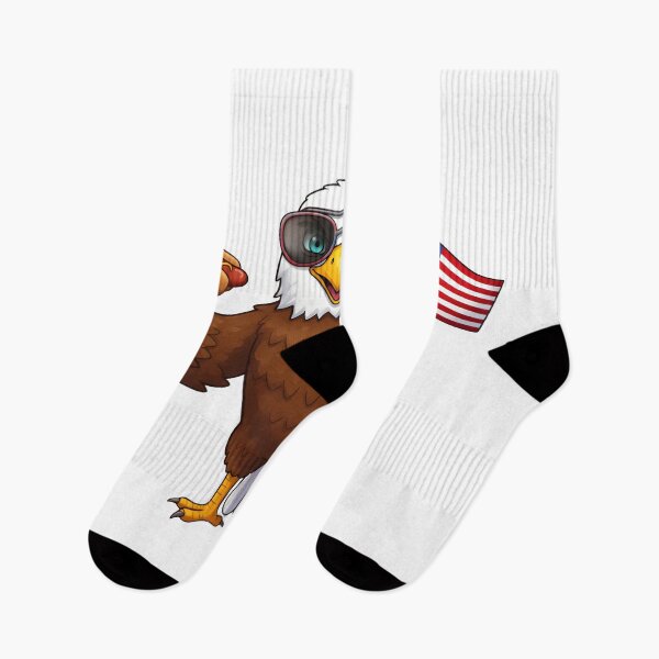 Item preview, eagly Funny Cartoon Eagle with hot dog and usa flag designed and sold by Uglyandcute.