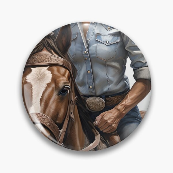 Item preview, Western Cowgirl Riding Horse – Rustic Country Lifestyle Art designed and sold by TeesOcean.
