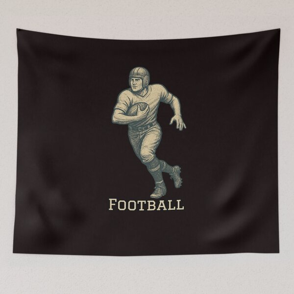 Item preview, Retro Style Football Player Illustration designed and sold by Rue Market.