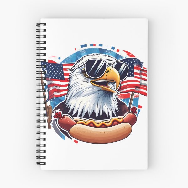 Item preview, eagly Funny Cartoon Eagle with hot dog and usa flag designed and sold by Uglyandcute.