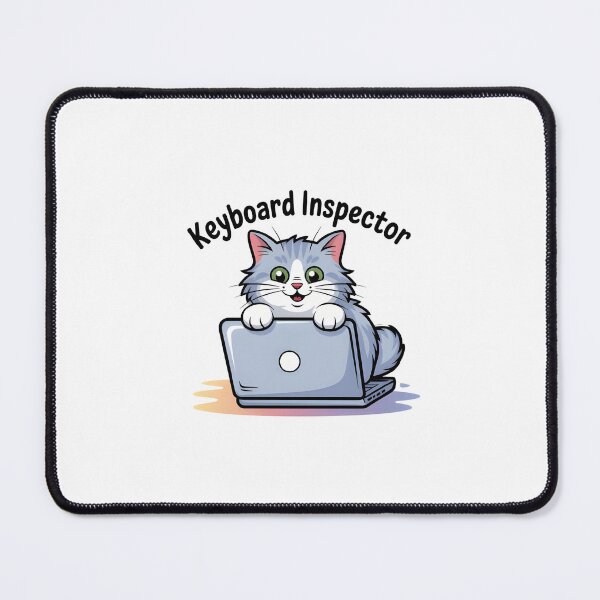 Item preview, Keyboard Inspector Cat designed and sold by Subtext Design.